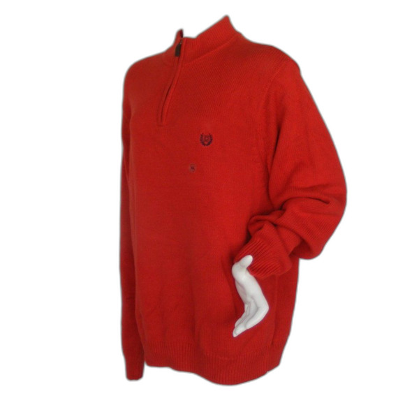 new CHAP Sweater, XL, Pullover, Red-Orange, Zip, Long sleeves, Cotton - Picture 3 of 12